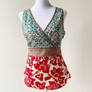Boden Mixed-print top
